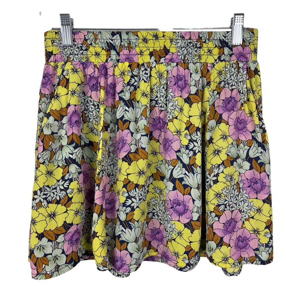 Anthro Leifnotes floral flounce mini skirt